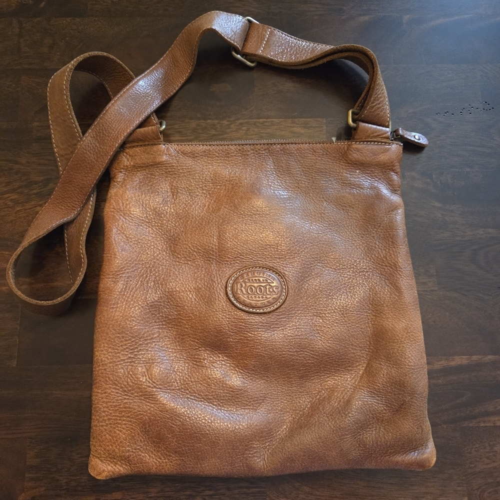 Roots Leather Venetian Tribe Large Boho Casual Cross Body Bag Natural Tan - Picture 8 of 11